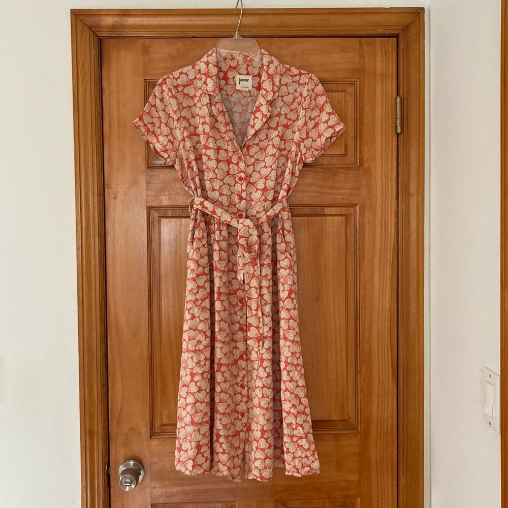 Adorable Joanie Heart-print Midi Dress - very retro!